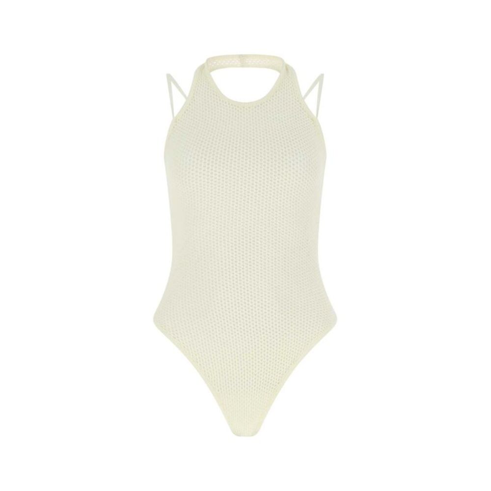Andrea Adamo Women Ivory Stretch Viscose Blend Bodysuit